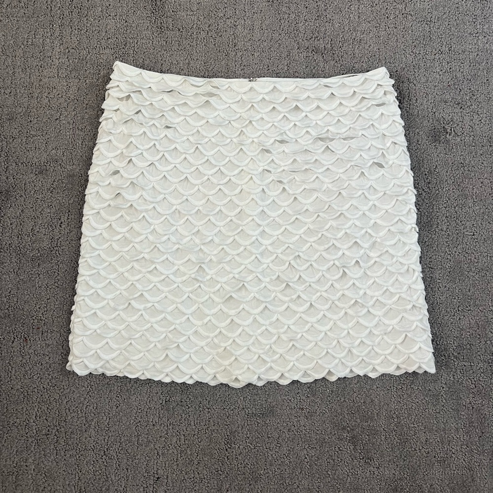 Stella McCartney White Scalloped Layered Mini Skirt